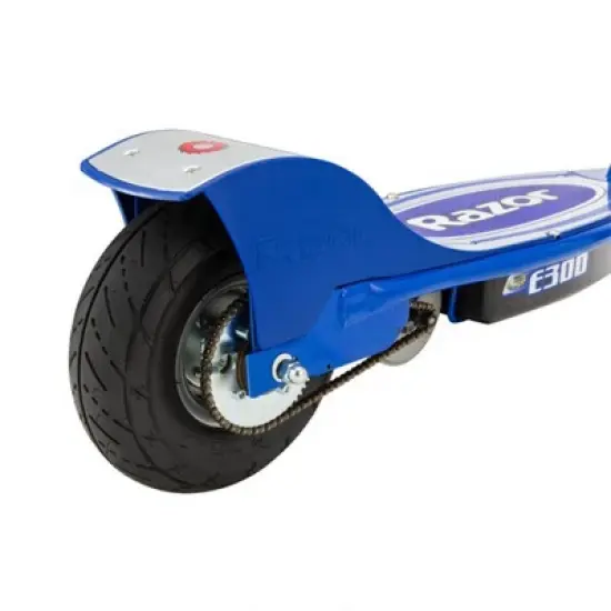 Razor E300 Ride-On 24V Motorized High-Torque Power Electric Scooter, Speeds up to 15 MPH with Brakes and 9" Pneumatic Tired for Adults & Teens, Blue image {4}