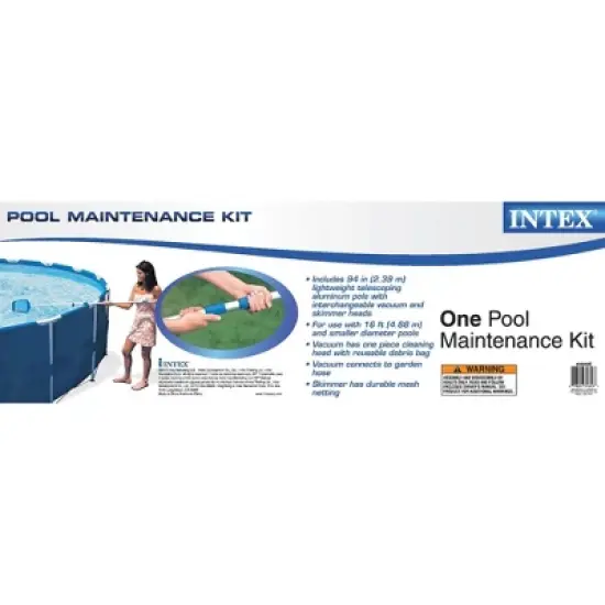 Intex 12' x 2.5' Round Pool w/ Filter Pump & Pool Cleaning Kit w/ Vacuum & Pole image {4}