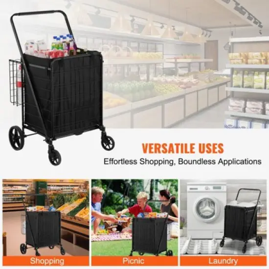 Dexmalle Folding Shopping Cart with Removable Waterproof Liner image {1}