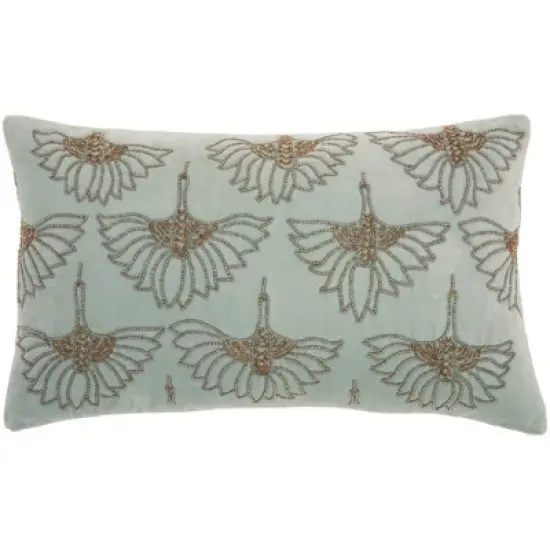 12"x20" Sofia Beaded Flowers Lumbar Throw Pillow - Mina Victory image {7}