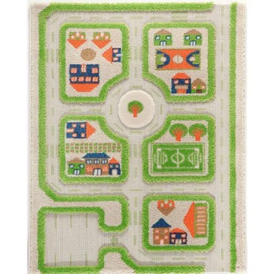 31.5"x44.5" Traffic Green 3D Play Rug - IVI image {2}