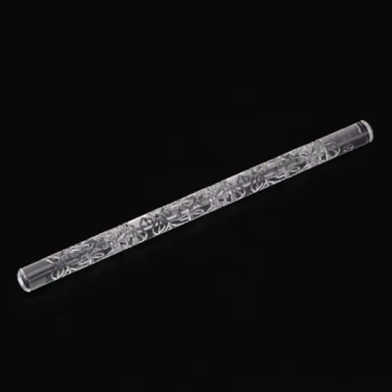Unique Bargains Acrylic Embossed Non-Stick Smooth Head Round Baking Rolling Pin image {2}
