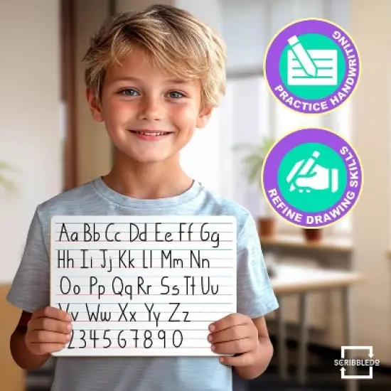 SCRIBBLEDO Ruled Dry Erase Board Lined 9"x12" image {7}