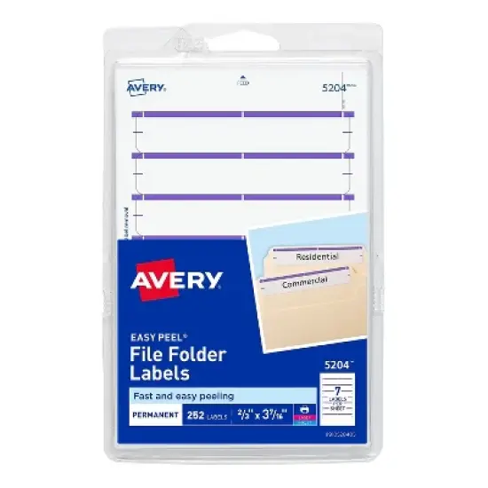 Avery Easy Peel Laser/Inkjet File Folder Labels 2/3" x 3 7/16" Purple 537829 image {7}