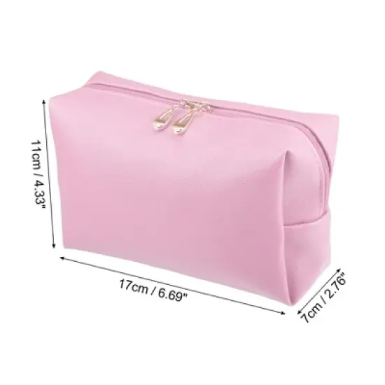 Unique Bargains PU Leather Waterproof Makeup Bag Cosmetic Case Makeup Bag for Women S Size 1 Pc image {3}
