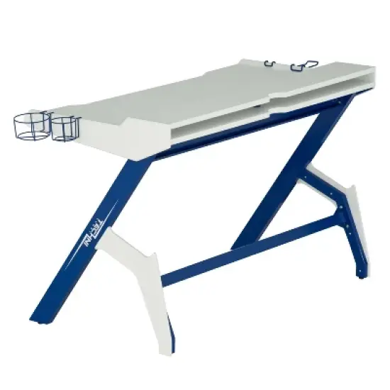 Ergonomic Computer Gaming Desk Blue - Techni Sport image {7}