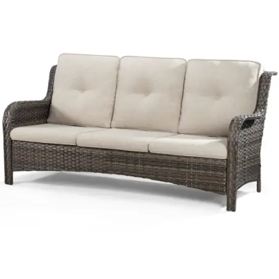UPTIOT 73'' Wicker Outdoor Patio Sofa image {2}