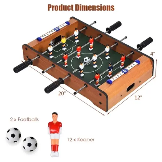 Costway 20'' Foosball Table Mini Tabletop Soccer Game Christmas Gift Football Sports image {6}