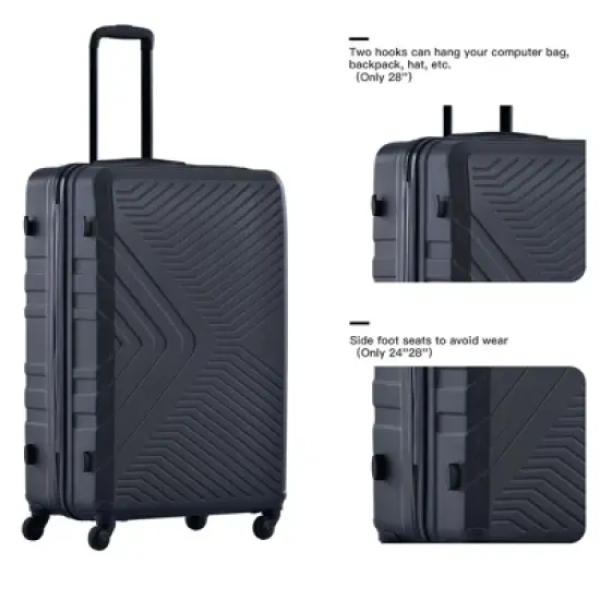Spinner Suitcase Set with TSA Lock and Organizer Interior ABS Hardshell 3 Piece Luggage - Cuddlewood image {4}
