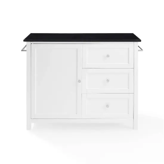 Soren Granite Top Kitchen Island/Cart Black/White - Crosley image {11}