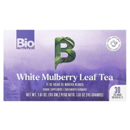 Bio Nutrition White Mulberry Leaf Tea, Caffeine Free, 30 Tea Bags, 1.61 oz (45 g) image {5}