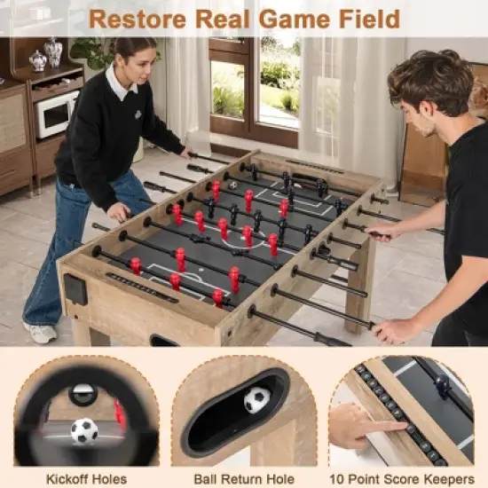 Costway 54 Inches Full Size Foosball Table with Legs 2 Balls & 2 Foldable Cup Holders image {6}
