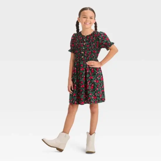 Girls' Short Sleeve Woven Dress - Cat & Jack&trade; image {2}