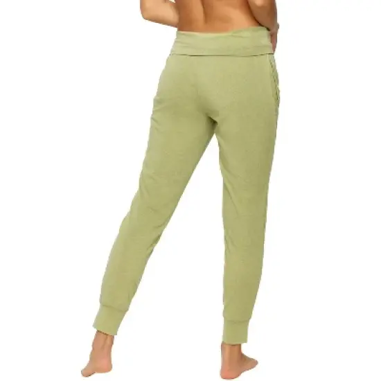 Felina Women's Organic Cotton Stretch Fold-Waist Joggers (Thyme, Medium) image {3}