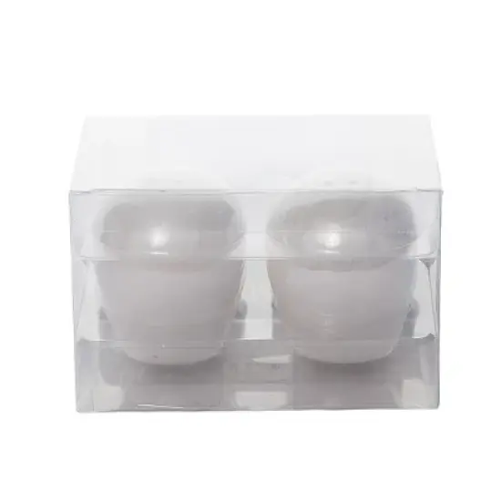 Transpac Dolomite 3 Inch Off White Halloween Iridescent Skull Salt and Pepper Shaker Set of 2 for Spooky Decor image {2}
