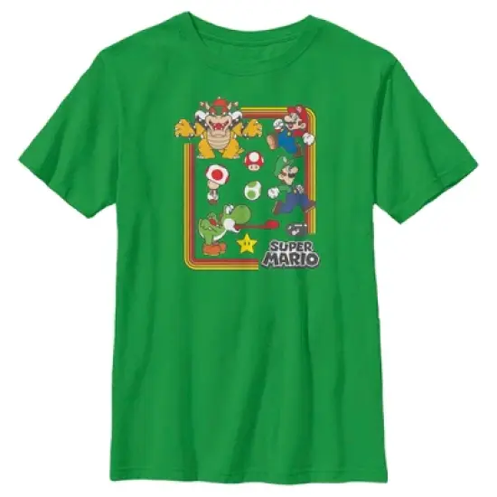 Boy's Nintendo Super Mario Rainbow Frame T-Shirt image {3}