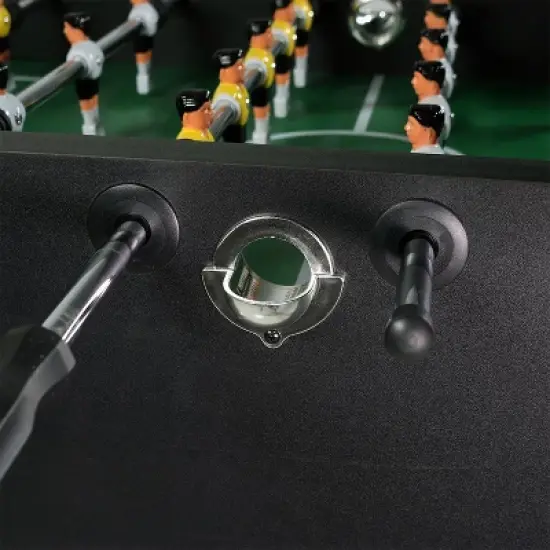 Sunnydaze Indoor Modern Style Foosball Soccer Game Table with Drink Holders and Manual Scorers - 55" - Black image {5}