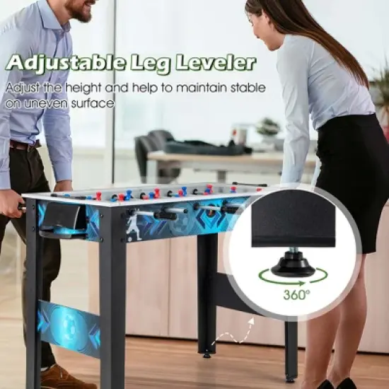 Costway Foosball Table Game Set with 2 Footballs, Smooth Handle, 18 Realistic Players image {4}