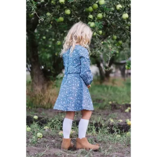 Hope & Henry Girls' Long Sleeve Ruffle Waist Dress, Toddler image {2}