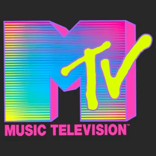 Men's MTV Retro Neon Stripe Logo T-Shirt image {1}