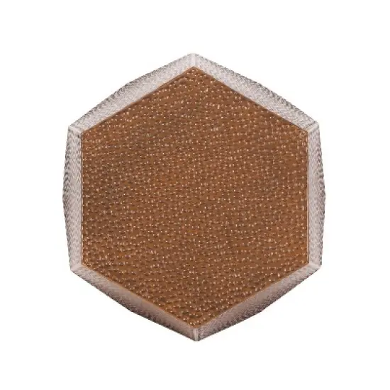 Pamsha Modern Hammered Iron Geometric Brushed Antique Side Table Bronze - Christopher Knight Home image {3}