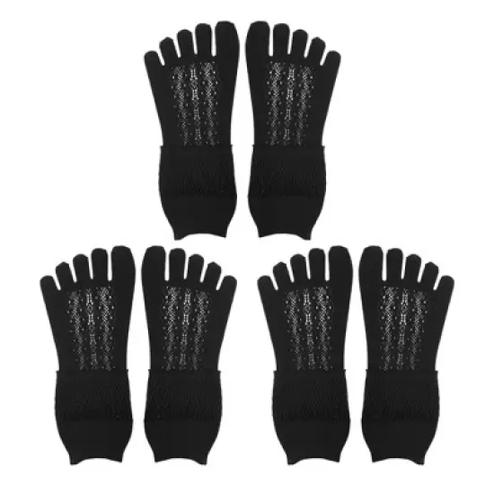 Unique Bargains Invisible Five Fingers Socks Hollow Out Breathable Soft Fashion No Show Socks for Women 3 Pairs image {6}