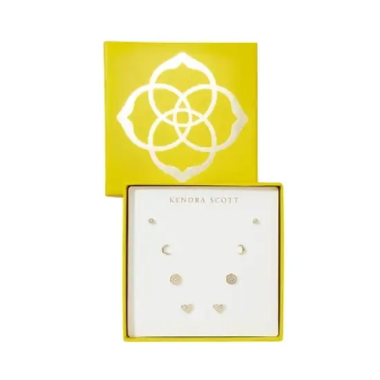 Kendra Scott Wrenly 14K Gold Over Brass Stud Earring Set 4pc - Gold image {1}