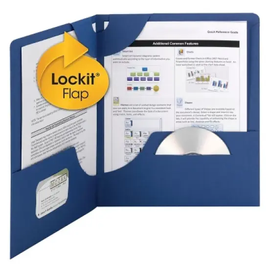 Smead Lockit Two-Pocket Folder Textured Paper 11 x 8 1/2 DK Blue 25/BX 87982 image {7}