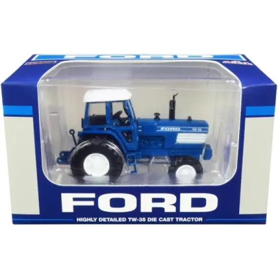 Ford TW-35 Tractor FWA with Duals Blue with White Top 1/64 Diecast Model by SpecCast image {2}