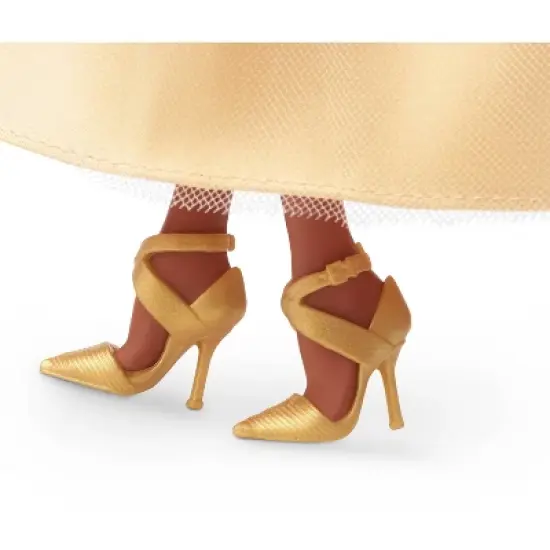 Barbie 13" Signature 2023 Holiday Collector Doll with Golden Gown and Dark Brown Hair image {3}