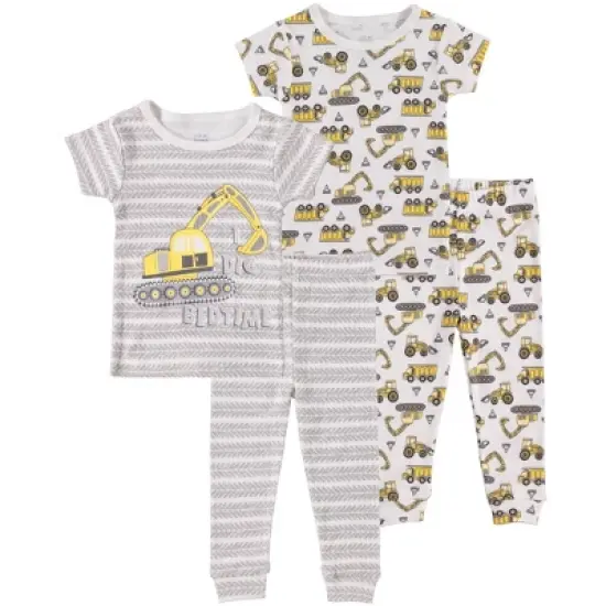 Chick Pea Baby Girl Toddler and Infant Pajama Long and Short Sleeve Matching combos 4 PC Set image {9}