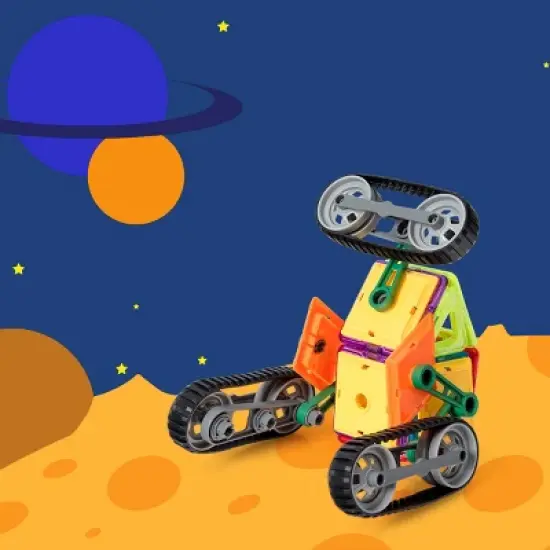 Costway 51 Pcs Magnetic Tiles Building Blocks Set Kids image {4}