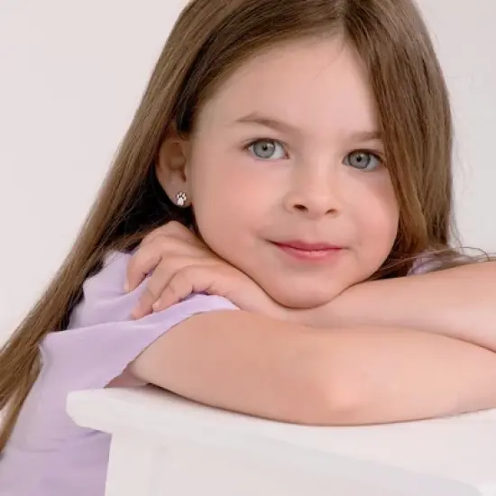 Girls' My Furry Friend Dog Paw Screw Back Sterling Silver Earrings - In Season Jewelry image {1}