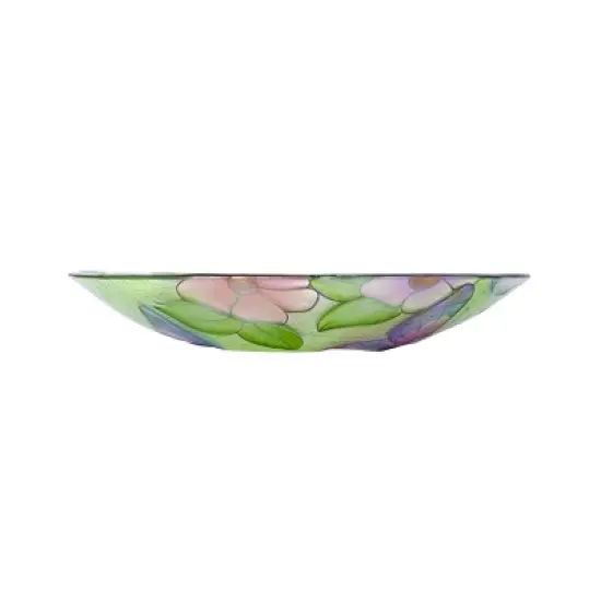 18" Glass Birdbath with Butterfly Purple - Alpine Corporation image {4}