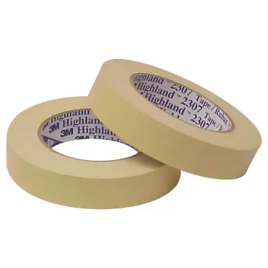 Highland 3M 2307 Masking Tape 5.2 Mil 1" x 60 yds. Natural 12/Case T935230712PK image {1}