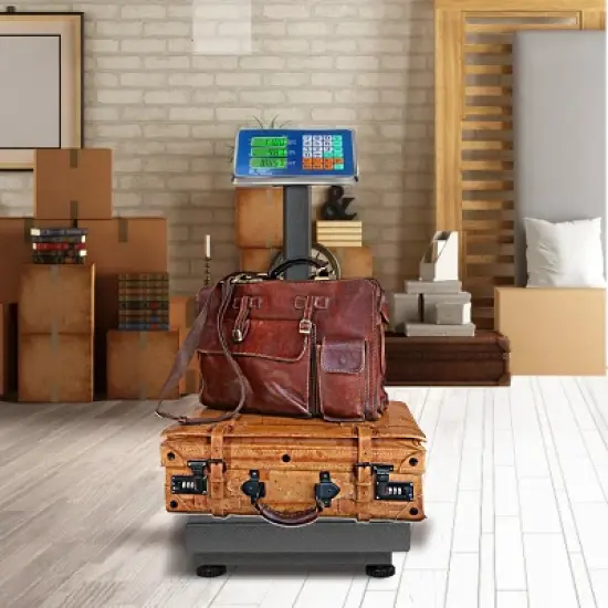 Costway 660lbs Weight Platform Scale Digital Floor Folding Scale Postal Shipping Mailing image {2}