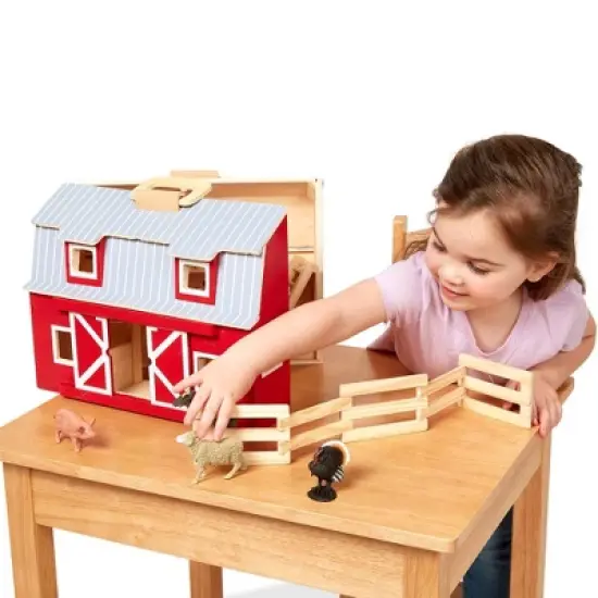 Melissa & Doug Fold and Go Wooden Barn Play Set image {6}