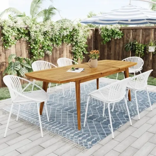 PAGED Patio Dining Set Contemporary Outdoor Dining Set with Rattan Chairs for Lawn, Balcony, Garden, Yard image {13}