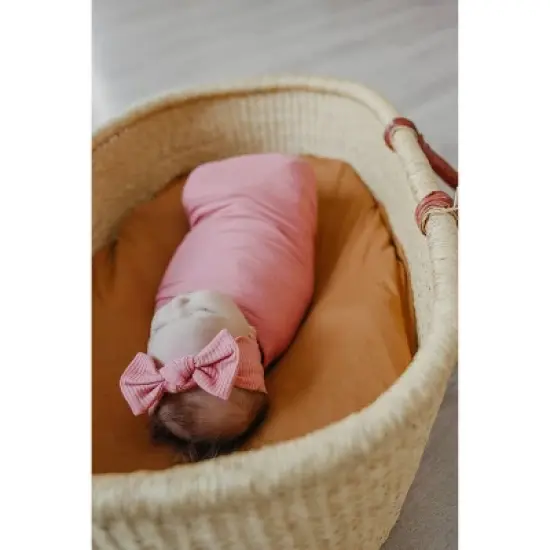 Copper Pearl Knit Swaddle Blanket - Rosewood image {4}