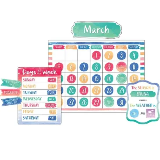 Teacher Created Resources&reg; Watercolor Calendar Bulletin Board Display Set image {3}