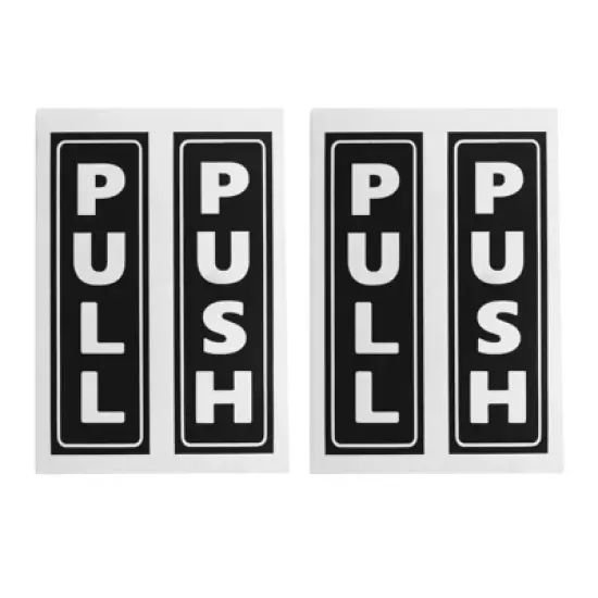 Unique Bargains Vertical PVC Self-Adhesive Waterproof Store Shop Push Pull Door Sign  2 Set image {4}