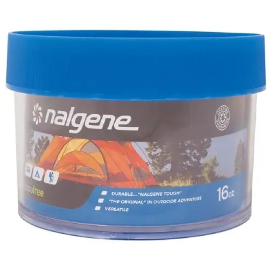 Nalgene Wide Mouth Outdoor Storage Container - Clear/Blue image {2}