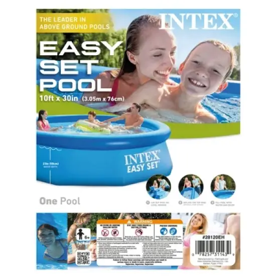 Intex 10'x30'x30" Inflatable Round Swimming Pool & 10' Pool Debris Cover Tarp image {4}