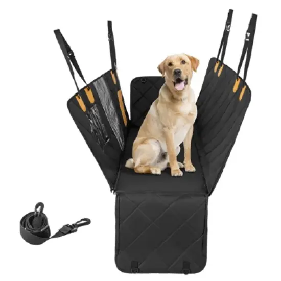 Costway Dog Car Seat Cover for Back Seat w/ Mesh Windows Waterproof & Scratch-proof image {10}