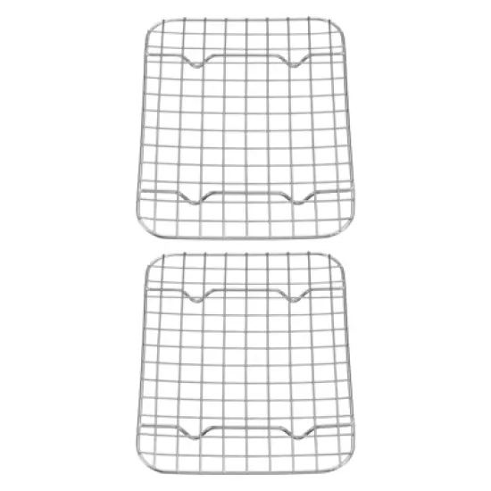 Unique Bargains 304 Stainless Steel Cooling Baking BBQ Grill Net 2 Pcs image {5}