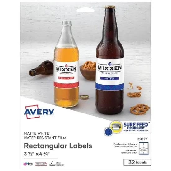 Avery Print-to-the-Edge Removable Labels w/TrueBlock 3 1/2 x 4 3/4 White 32/Pack 22827 image {8}
