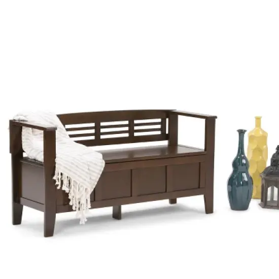 48" Chandler Solid Wood Entryway Storage Bench - Wyndenhall image {1}