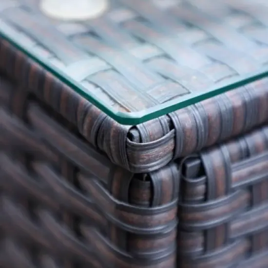 4pc Patio Wicker Sectional Set - Navy - Captiva Designs image {2}