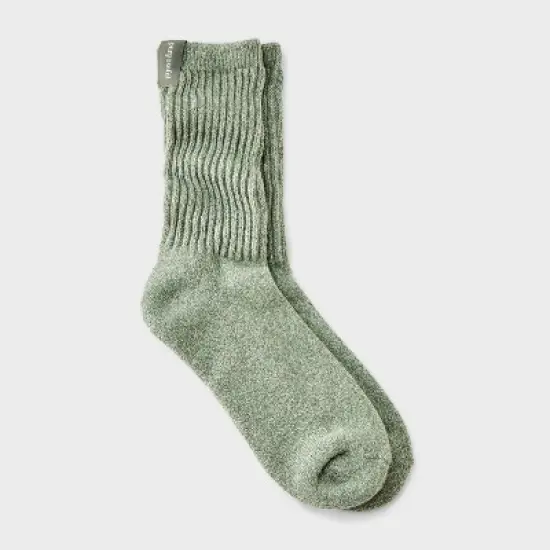 Women's Ultra Soft Ribbed Cushioned Slouch Crew Socks with Woven label - Auden&trade; 4-10 image {6}
