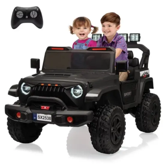 24V Kids Ride On Car, 4WD Electric Vehicle Truck with Remote Control, Ride On Truck with 3 Speeds, Led Lights, Bluetooth, for Boys Girls 3-10 image {8}